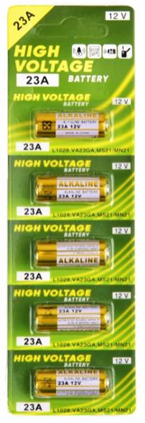 Baterija 23A 12V - 5 kos - znana tudi kot: 8F10R 8LR23 8LR932 CA20 K23A L1028 23AE 21/23 A23 12V 23GA