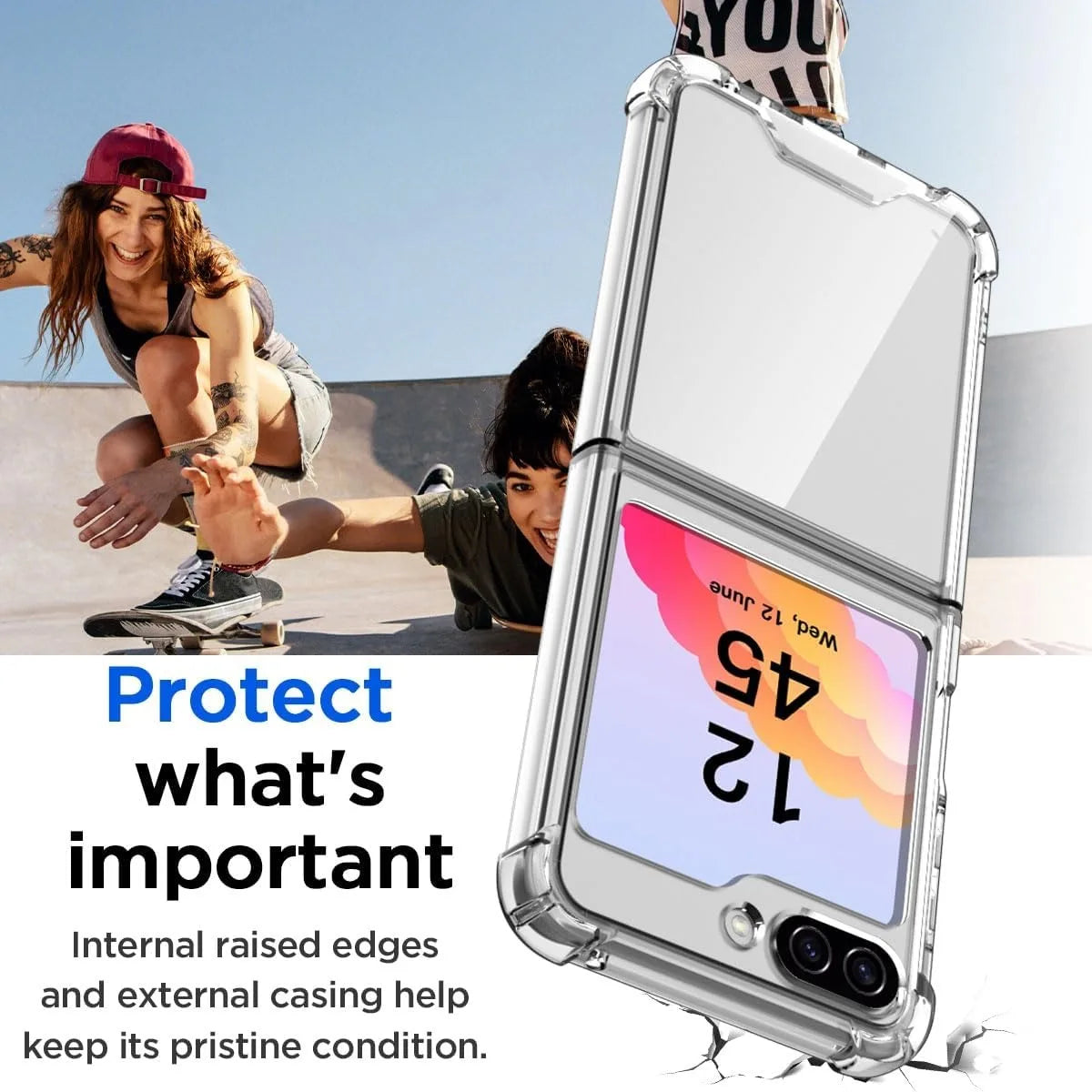 Ovitek za Samsung Galaxy Z Flip 6 5 4 3 mehak ojačan prosojen