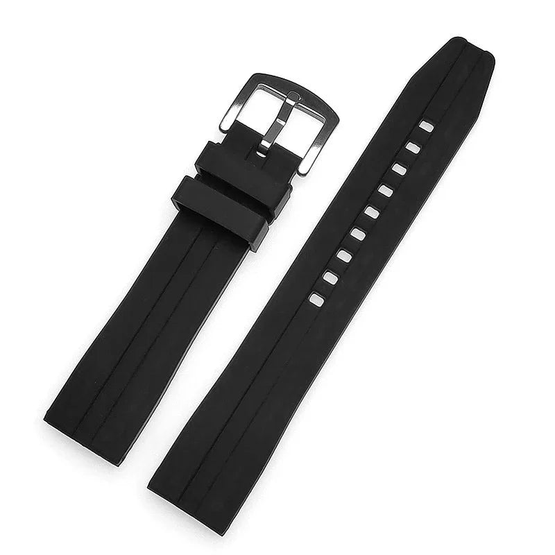 Daljši silikonski pašček širine 20mm ali 22mm - črn