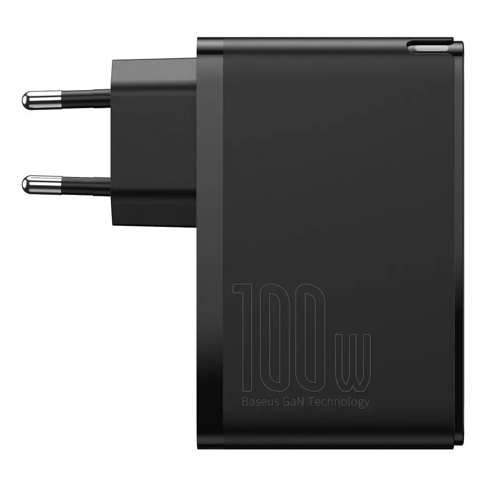 Baseus GaN5 Pro omrežni polnilnik, USB-C + USB, 100 W + kabel (črn)