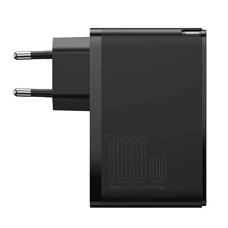 Baseus GaN5 Pro omrežni polnilnik, USB-C + USB, 100 W + kabel (črn)