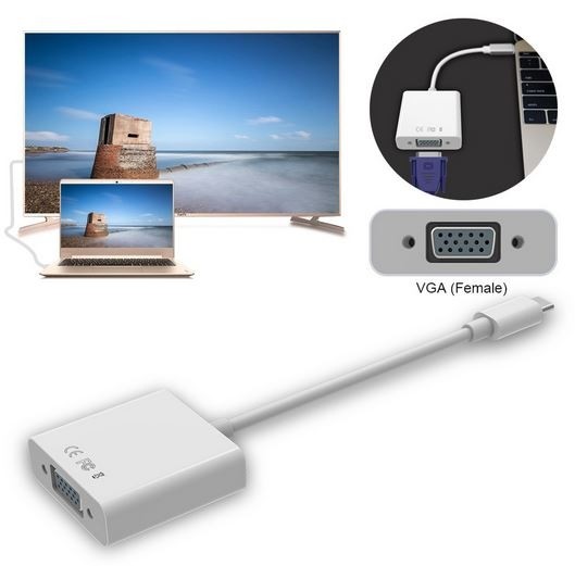 USB adapter moški usb-c 3.1 na ženski VGA