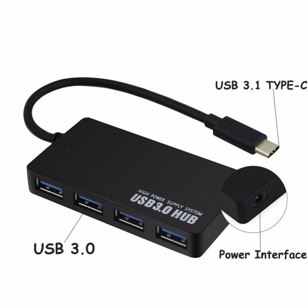 USB HUB razdelilec adapter USB-C na 4 krat USB-A 3.0 za USB tip C 3.1