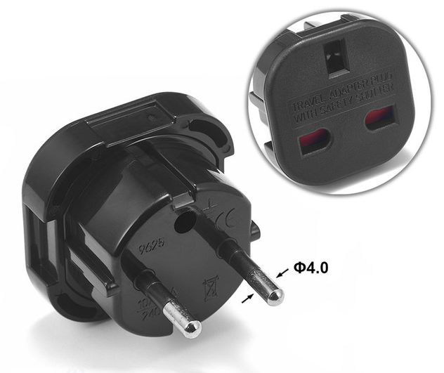 UK to EU Power Travel Adapter - UK to Europa