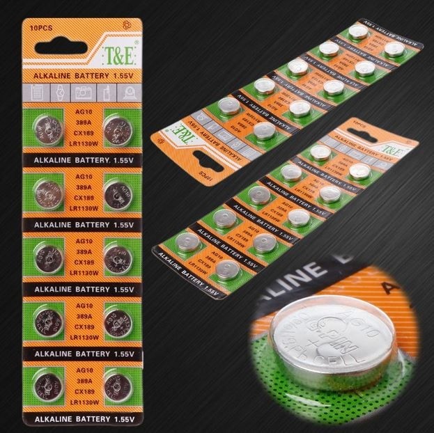 Alkalna gumbna baterija AG10 / LR54 / 189 / L1130 / LR1130 1.5V / 80mAh - 10 komadov