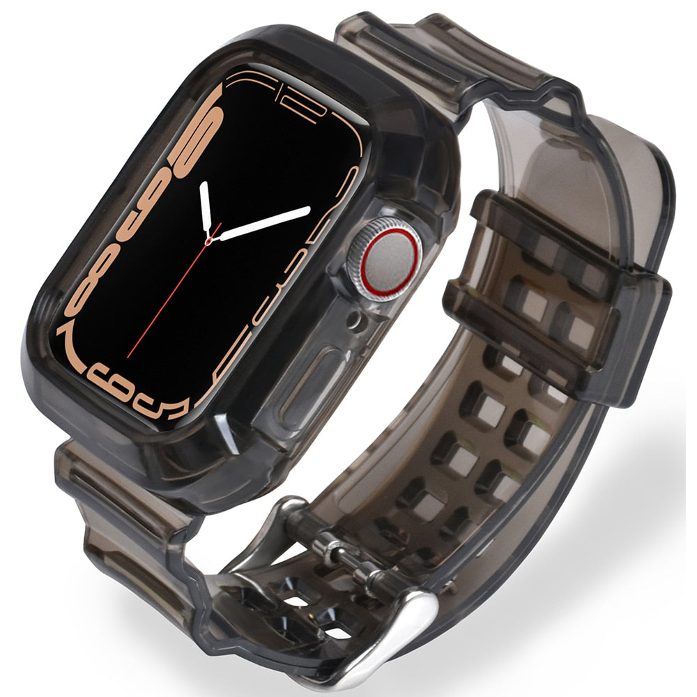 Športni pašček za Apple Watch 7 6 SE 5 4 3 2 1 prozoren silikonski za iwatch Strap 40mm 44mm 42mm 41mm 45mm