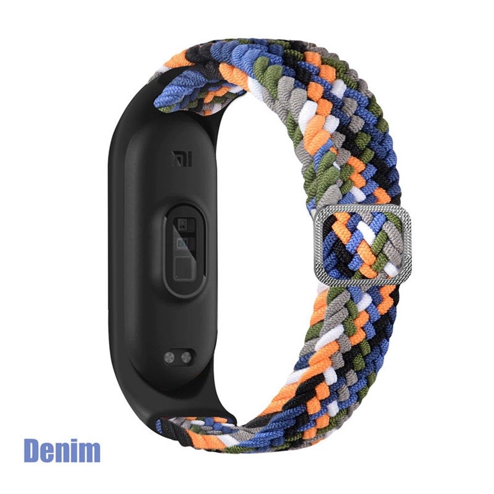 Pašček za Mi Band 6 7 elastičen prilagodljiv najlonski pleten za Miband4 miband 5 za Xiaomi Mi band 4 3 5 6 7