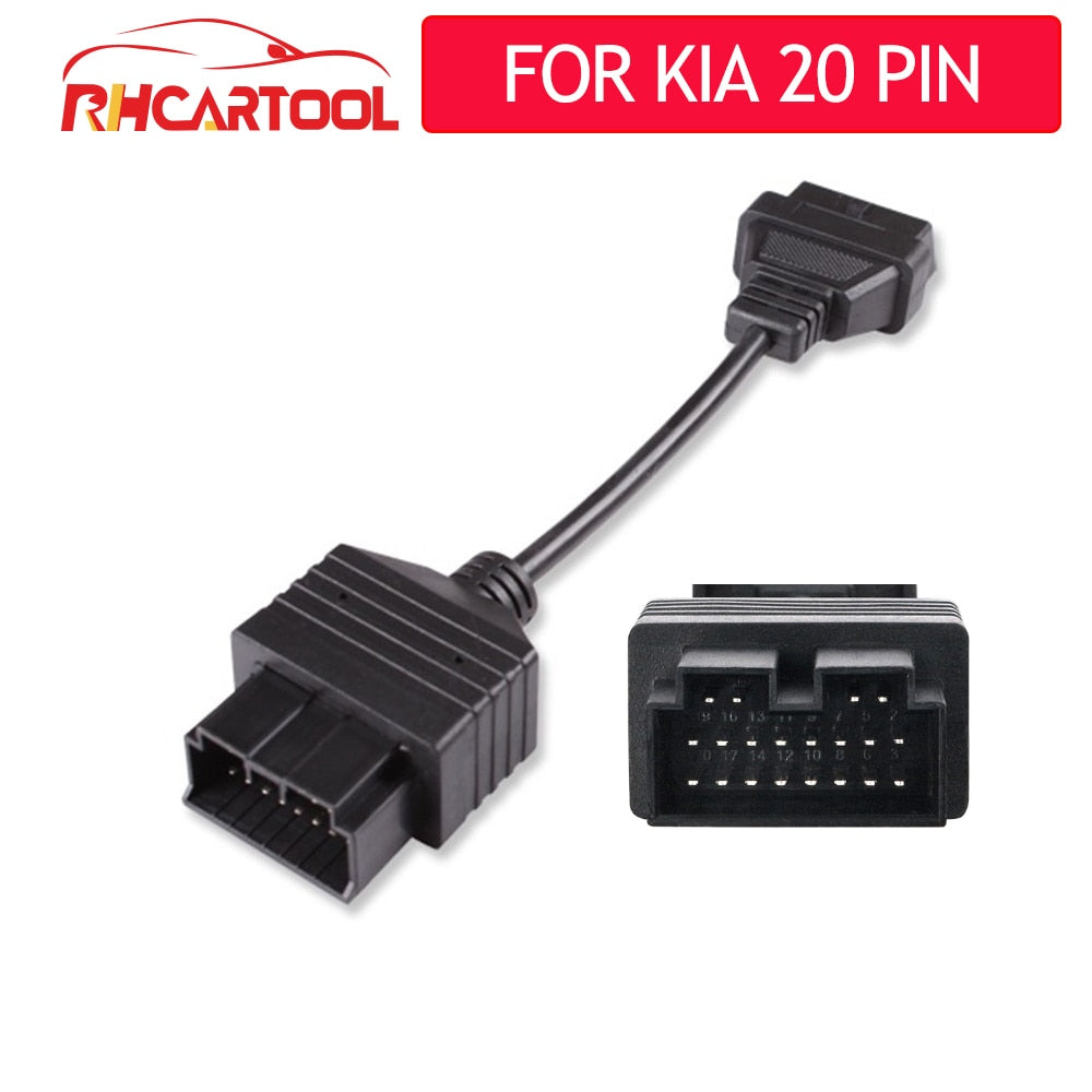 For Car accessories OBD2 60/100 cm Extension cable Connector Adapter for kia 20 Pin to 16 Pin Auto Diagnostic Cable For kia