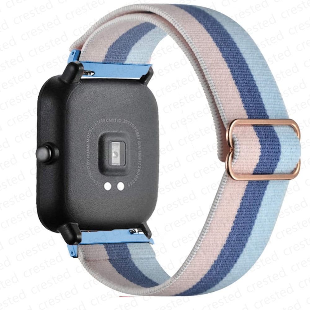 20mm/22mm band For Amazfit GTS/2/2e/3/GTS2 Mini/GTR/3/Pro/GTR2/47mm/42mm/stratos Nylon Elastic Watch Bracelet Amazfit bip strap