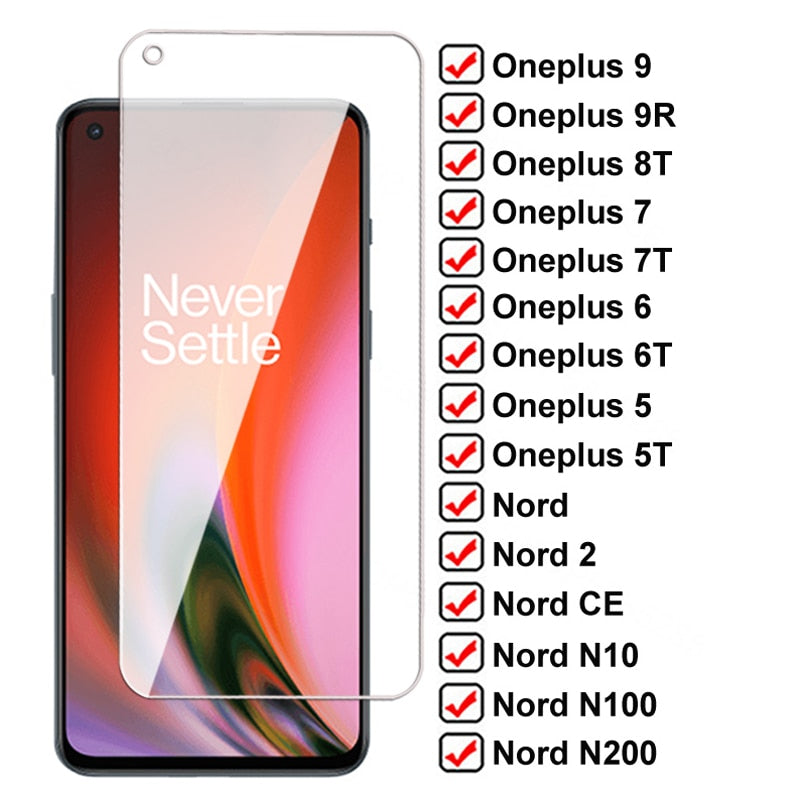 Zaščitno steklo za Oneplus 9 9R 9E 8T 7 7T 6 6T 5 5T Nord 2 CE N10 N100 N200 5G