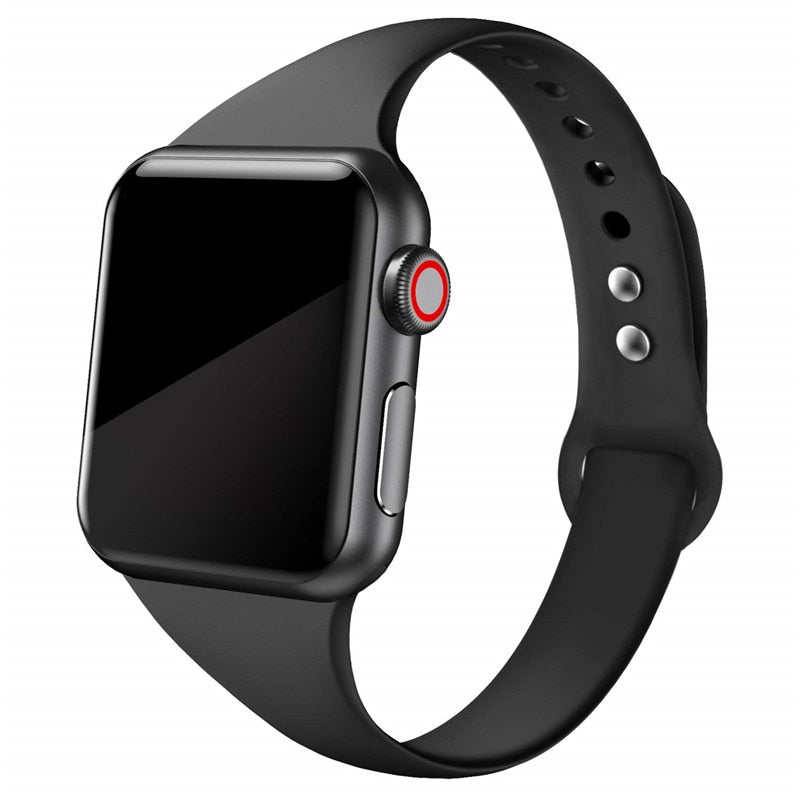 Silikonski pašček za Apple watch band 45mm 41mm 44mm 40mm 38mm 42mm iWatch series 6 5 4 3 se 7 tenak