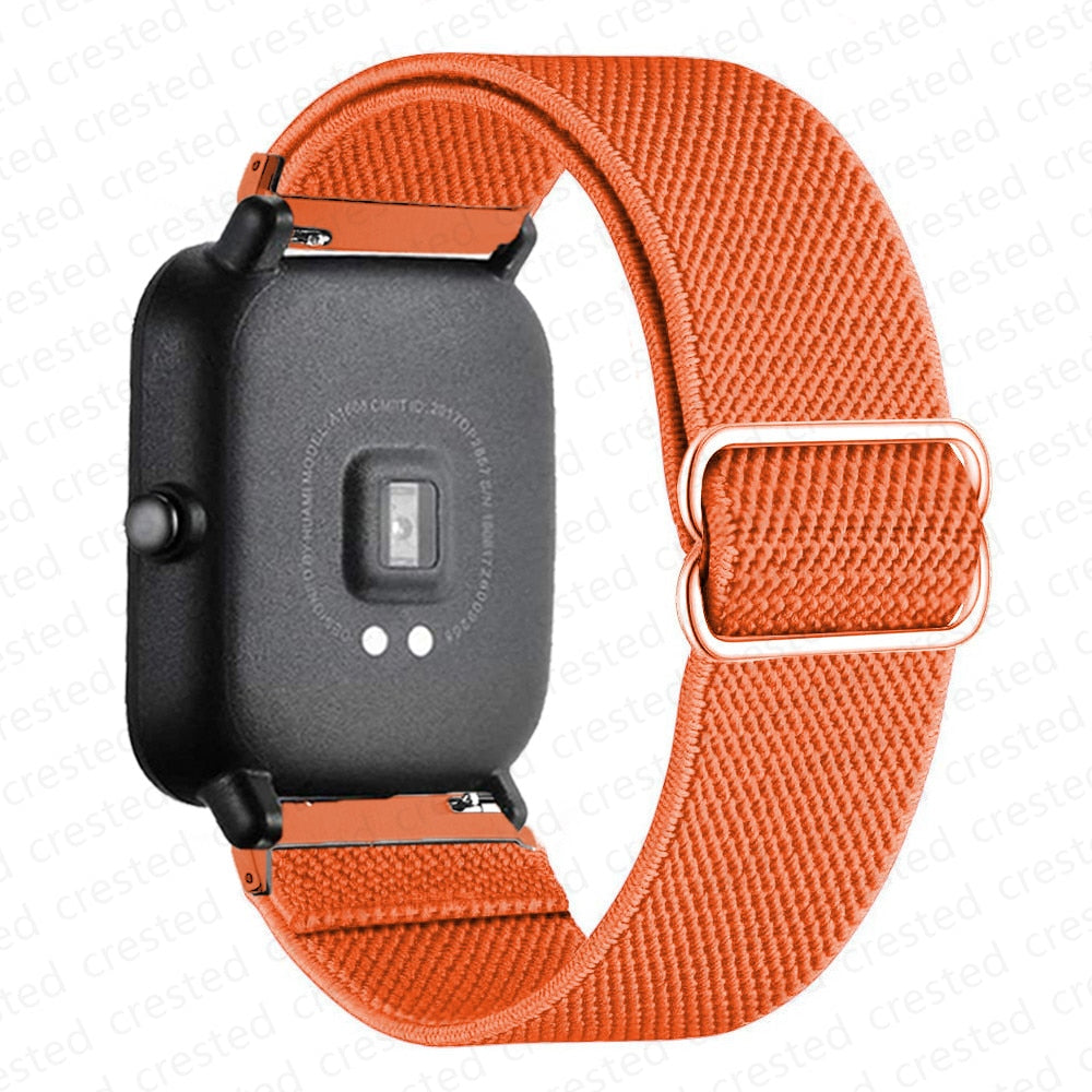 20mm/22mm band For Amazfit GTS/2/2e/3/GTS2 Mini/GTR/3/Pro/GTR2/47mm/42mm/stratos Nylon Elastic Watch Bracelet Amazfit bip strap