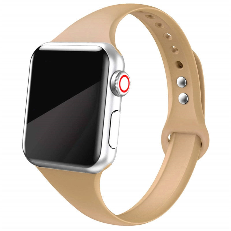 Silikonski pašček za Apple watch band 45mm 41mm 44mm 40mm 38mm 42mm iWatch series 6 5 4 3 se 7 tenak