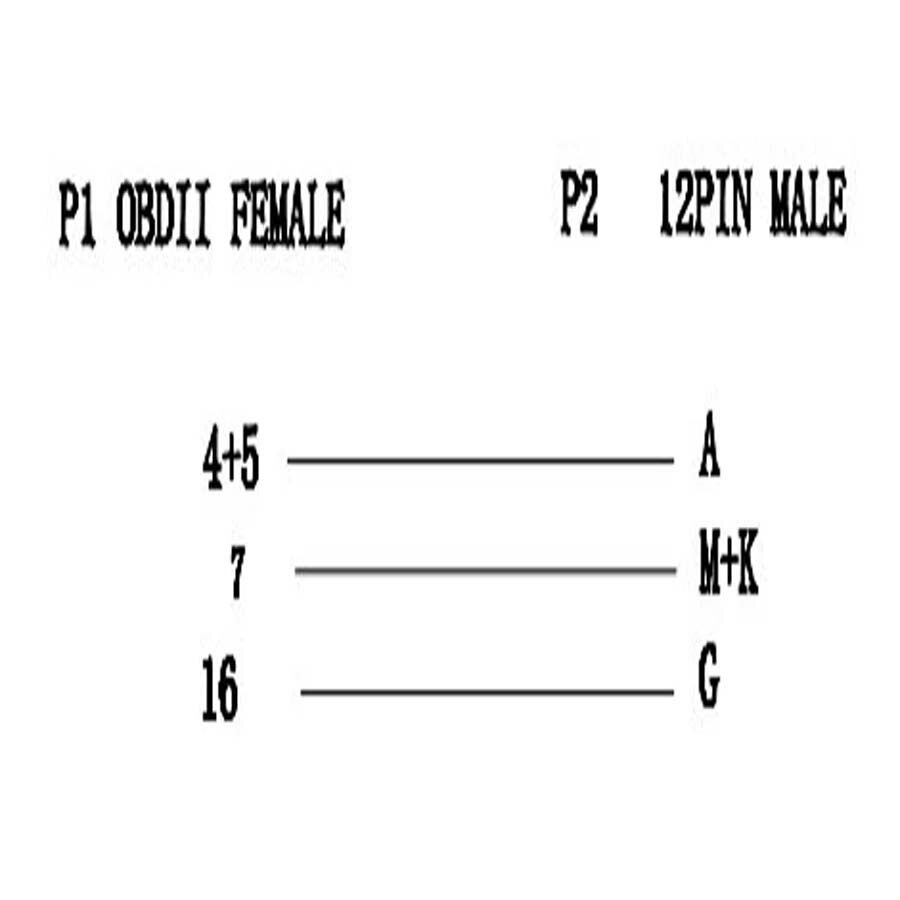High Quality 12PIN OBD 2 OBD2 Connector for GM 12 Pin Adapter To 16Pin Diagnostic Cable for GM 12Pin Old Vehicle Extension Cable
