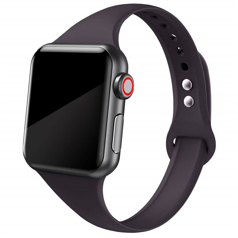 Silikonski pašček za Apple watch band 45mm 41mm 44mm 40mm 38mm 42mm iWatch series 6 5 4 3 se 7 tenak