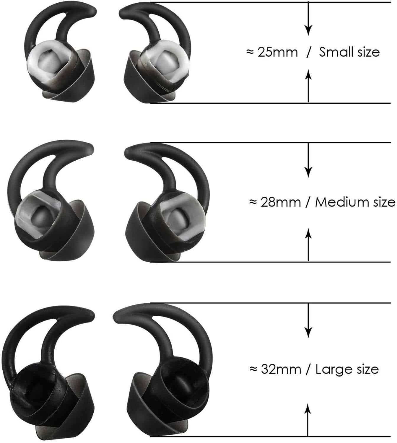12 kosov nadomestnih silikonskih nastavkov za Bose slušalke QC30 QuietControl 30 QC20 SIE2 IE3 Soundsport