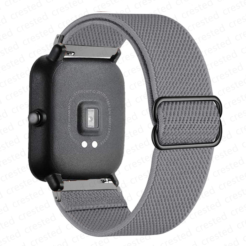 20mm/22mm band For Amazfit GTS/2/2e/3/GTS2 Mini/GTR/3/Pro/GTR2/47mm/42mm/stratos Nylon Elastic Watch Bracelet Amazfit bip strap