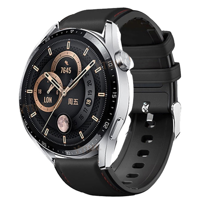 Pašček za Huawei Watch GT 3 GT3 42mm 46mm Strap Bracelet Watch GT2 Pro/GT Runner 46mm 20mm 22mm silikonski usnjen