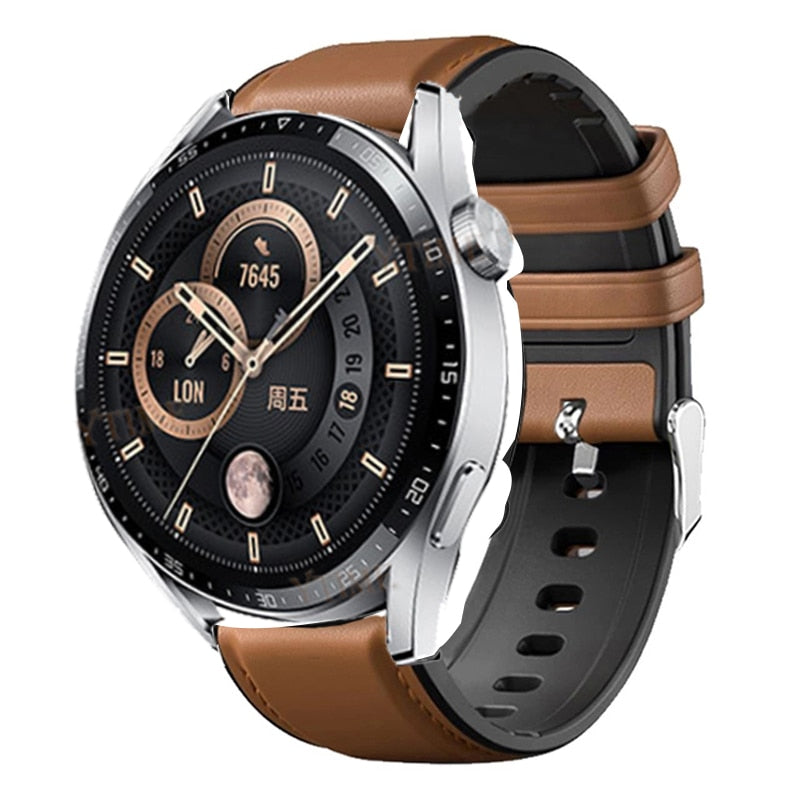 Pašček za Huawei Watch GT 3 GT3 42mm 46mm Strap Bracelet Watch GT2 Pro/GT Runner 46mm 20mm 22mm silikonski usnjen