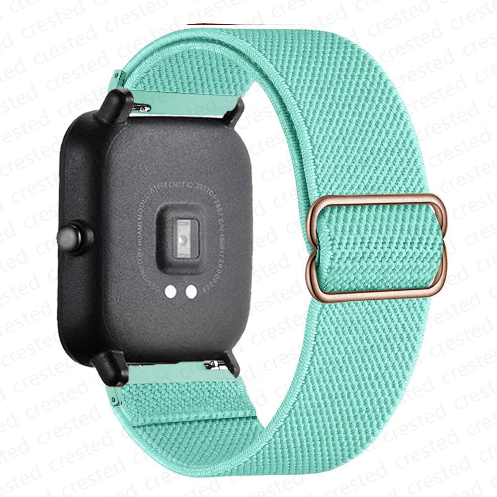 20mm/22mm band For Amazfit GTS/2/2e/3/GTS2 Mini/GTR/3/Pro/GTR2/47mm/42mm/stratos Nylon Elastic Watch Bracelet Amazfit bip strap