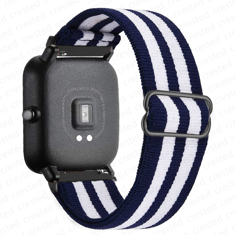 20mm/22mm band For Amazfit GTS/2/2e/3/GTS2 Mini/GTR/3/Pro/GTR2/47mm/42mm/stratos Nylon Elastic Watch Bracelet Amazfit bip strap