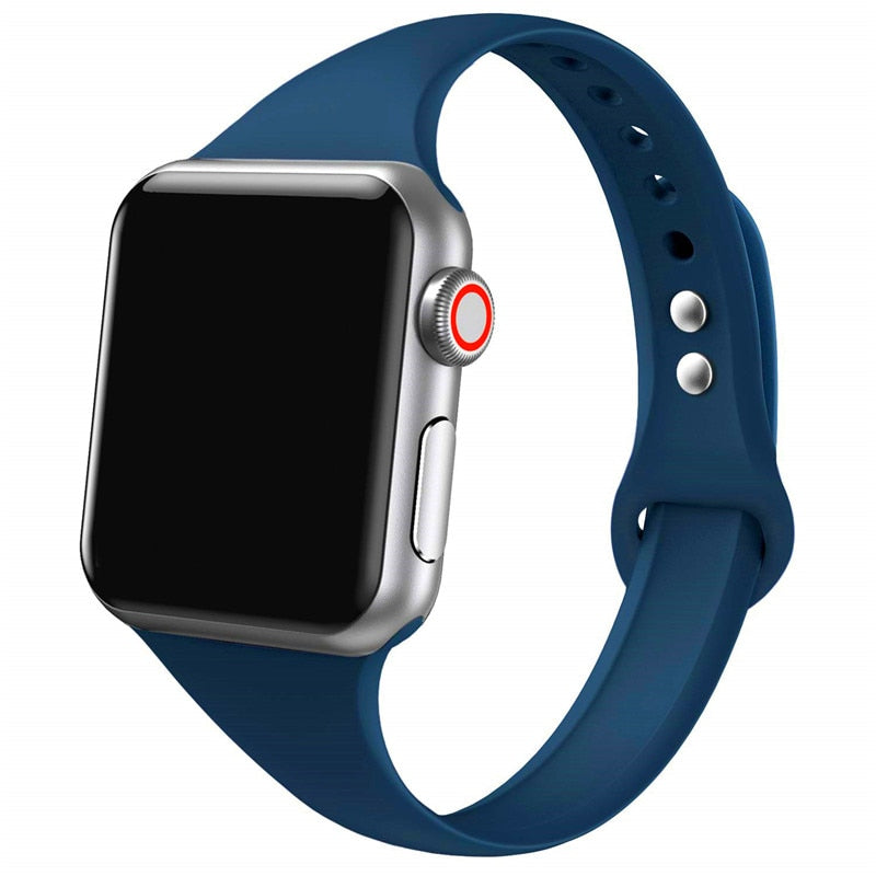 Silikonski pašček za Apple watch band 45mm 41mm 44mm 40mm 38mm 42mm iWatch series 6 5 4 3 se 7 tenak