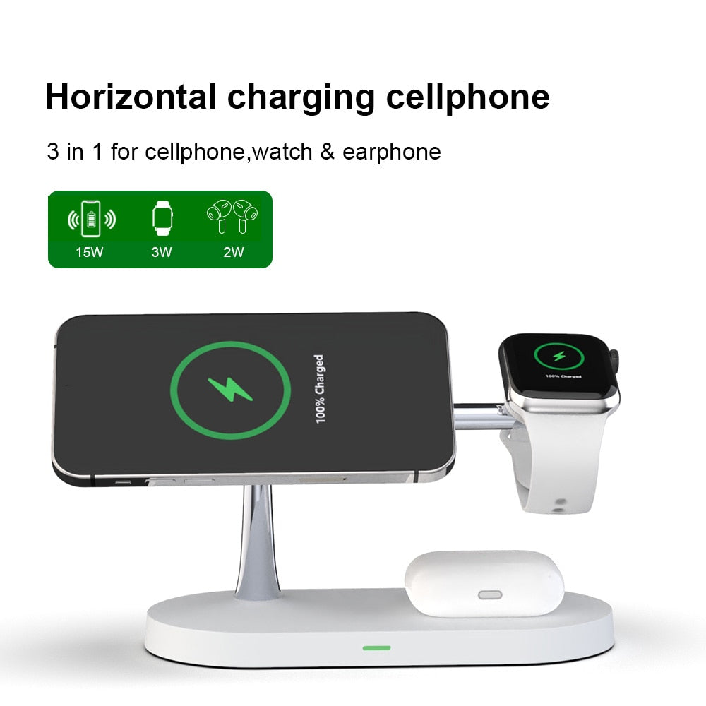 3 u 1 QI stanica za bežično punjenje za iPhone 14 13 12 Pro Max Magsafe Magnetic 20W brzo punjenje za Apple Watch Airpods Pro 2 3