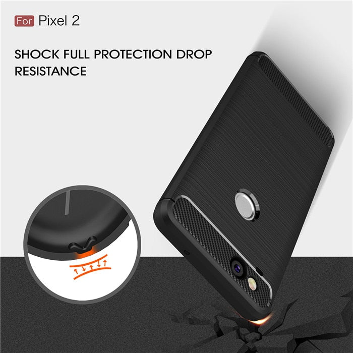 Ovitek za Google Pixel 2 3 3A 4 XL 5 5A 4A 5G 6 Pro v teksturi Brushed Carbon Fiber
