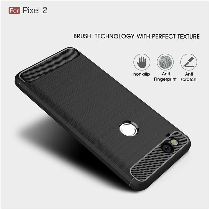 Ovitek za Google Pixel 2 3 3A 4 XL 5 5A 4A 5G 6 Pro v teksturi Brushed Carbon Fiber
