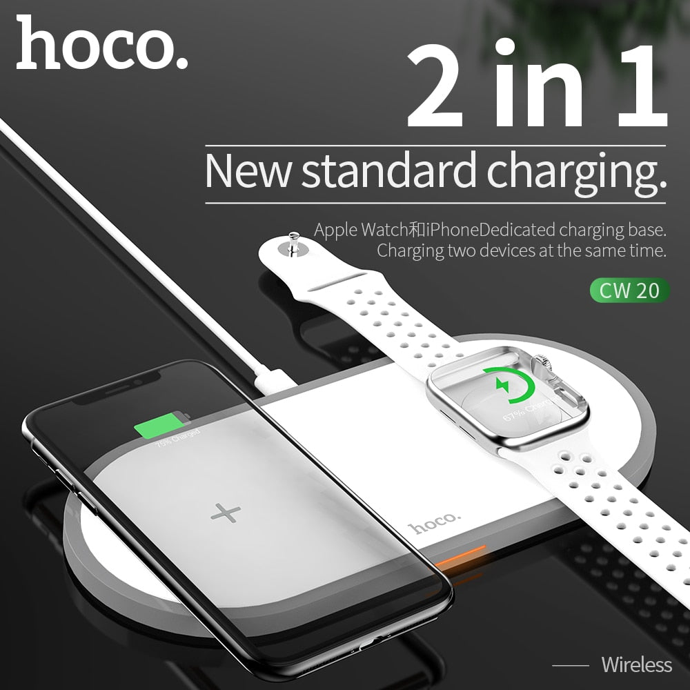 Polnilna postaja HOCO 3v1 Qi brezžično polnjenje za iPhone 11 pro X XS Max XR za Apple Watch 4 3 2 Airpods 10W hitro polnjenje