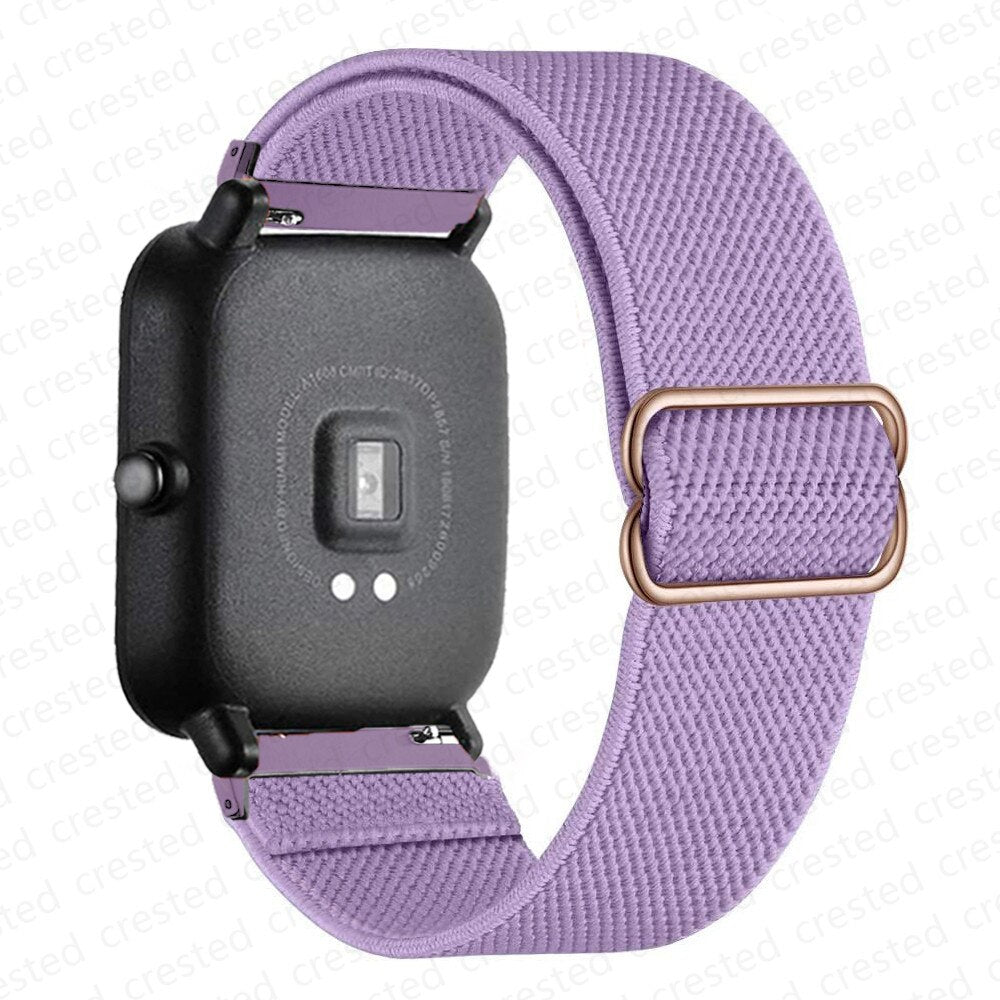 20mm/22mm band For Amazfit GTS/2/2e/3/GTS2 Mini/GTR/3/Pro/GTR2/47mm/42mm/stratos Nylon Elastic Watch Bracelet Amazfit bip strap