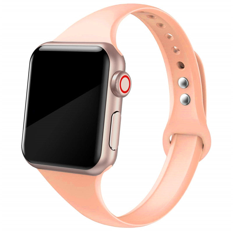 Silikonski pašček za Apple watch band 45mm 41mm 44mm 40mm 38mm 42mm iWatch series 6 5 4 3 se 7 tenak