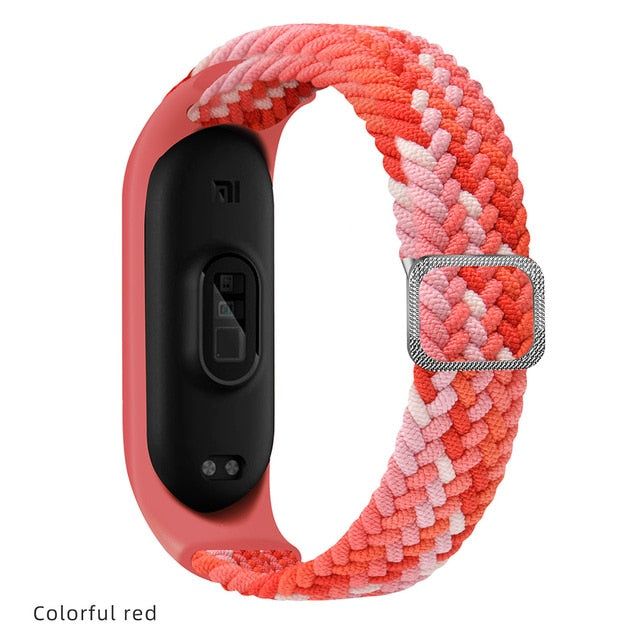 Pašček za Mi Band 6 7 elastičen prilagodljiv najlonski pleten za Miband4 miband 5 za Xiaomi Mi band 4 3 5 6 7