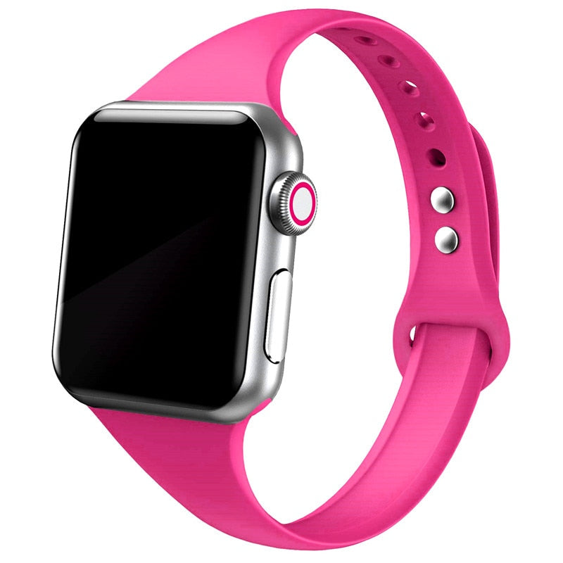 Silikonski pašček za Apple watch band 45mm 41mm 44mm 40mm 38mm 42mm iWatch series 6 5 4 3 se 7 tenak