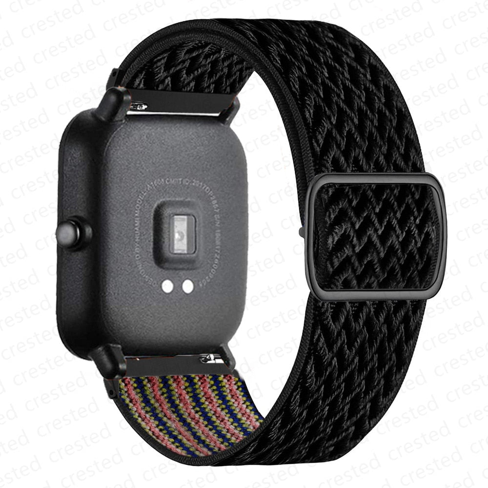 20mm/22mm band For Amazfit GTS/2/2e/3/GTS2 Mini/GTR/3/Pro/GTR2/47mm/42mm/stratos Nylon Elastic Watch Bracelet Amazfit bip strap