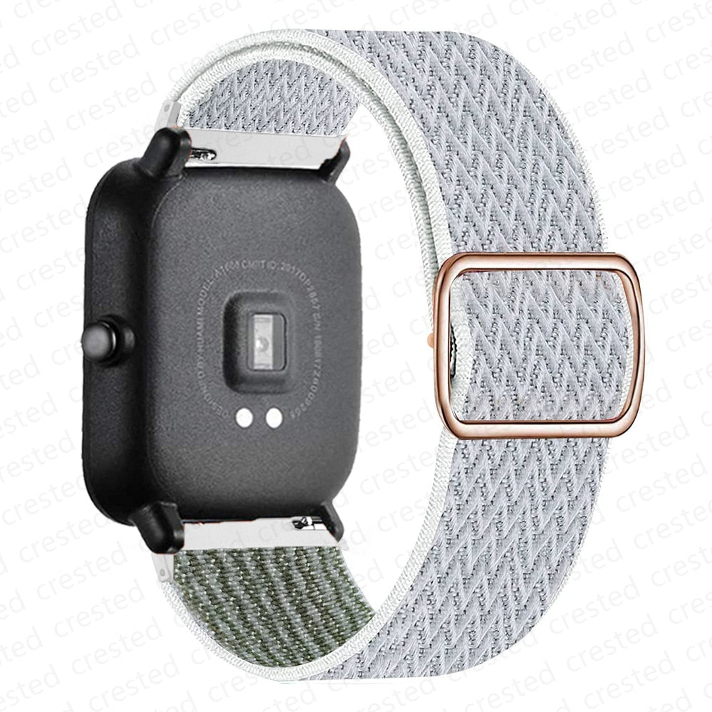 20mm/22mm band For Amazfit GTS/2/2e/3/GTS2 Mini/GTR/3/Pro/GTR2/47mm/42mm/stratos Nylon Elastic Watch Bracelet Amazfit bip strap