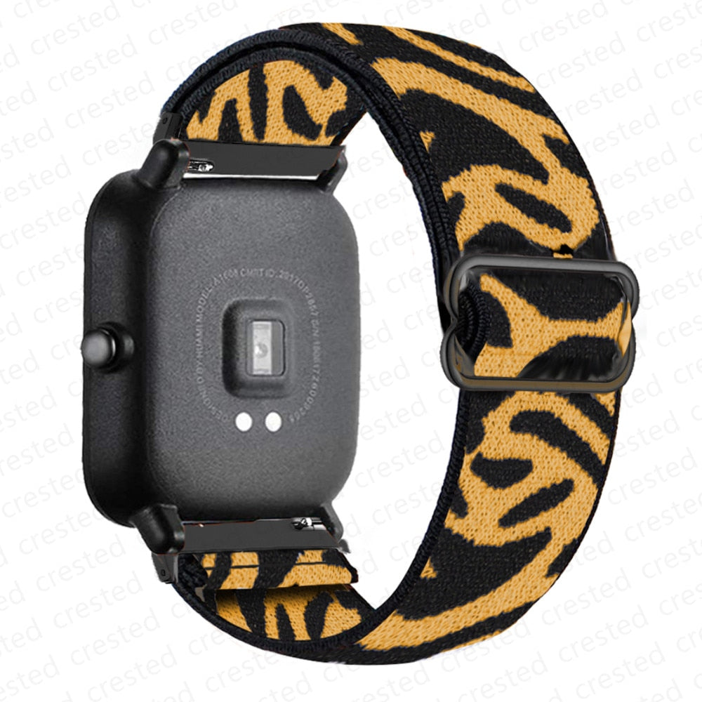 20mm/22mm band For Amazfit GTS/2/2e/3/GTS2 Mini/GTR/3/Pro/GTR2/47mm/42mm/stratos Nylon Elastic Watch Bracelet Amazfit bip strap