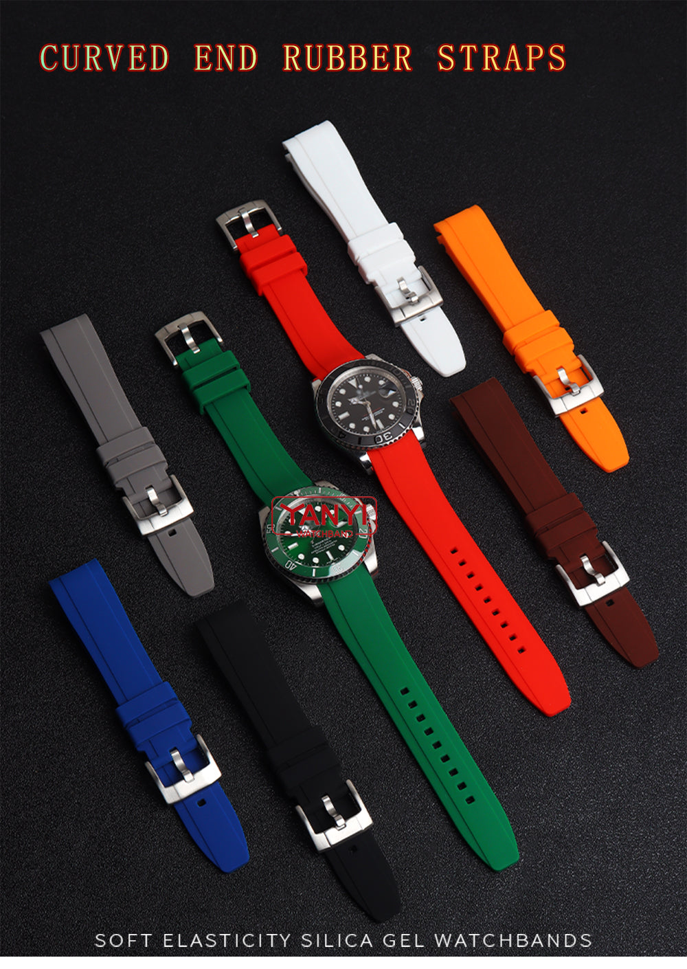 Visoko kvaliteten pašček za uro iz gume širine 18mm 20mm 22mm primeren za omega moonswatch seiko rolex tudor ure