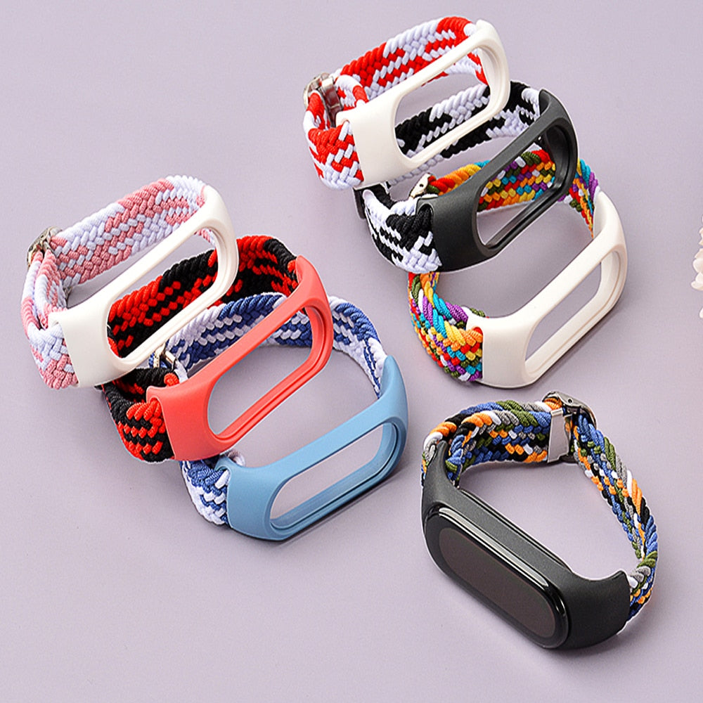Remen za Mi Band 6 7 Elastična fleksibilna najlonska pletenica za Miband4 miband 5 za Xiaomi Mi band 4 3 5 6 7