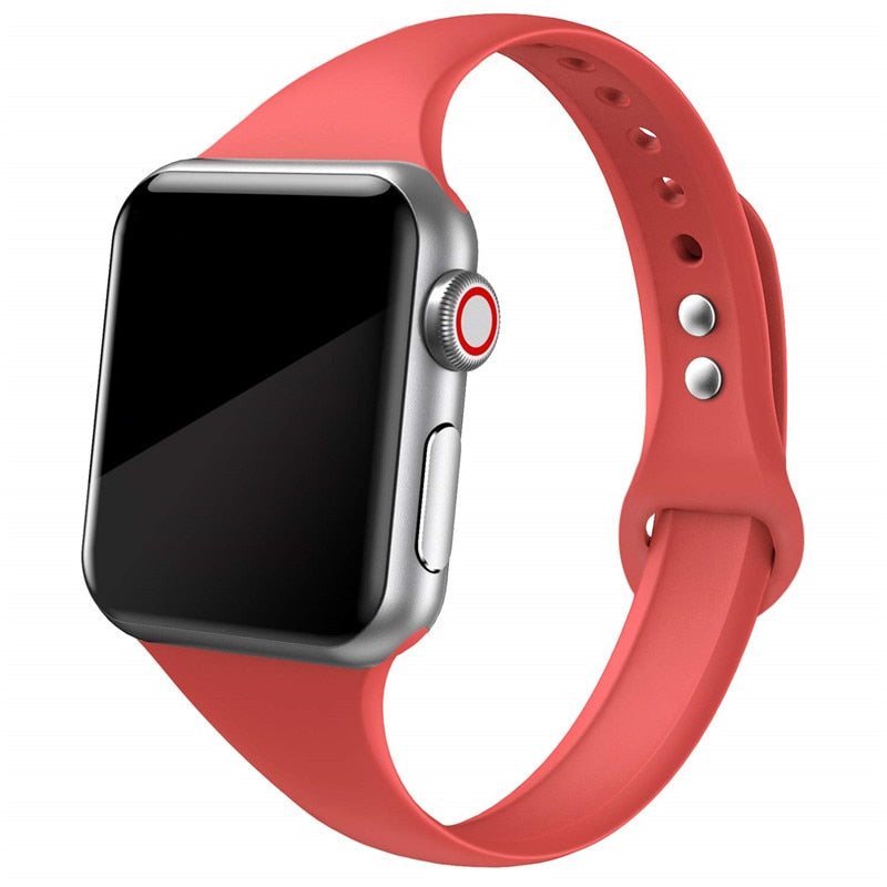 Silikonski pašček za Apple watch band 45mm 41mm 44mm 40mm 38mm 42mm iWatch series 6 5 4 3 se 7 tenak