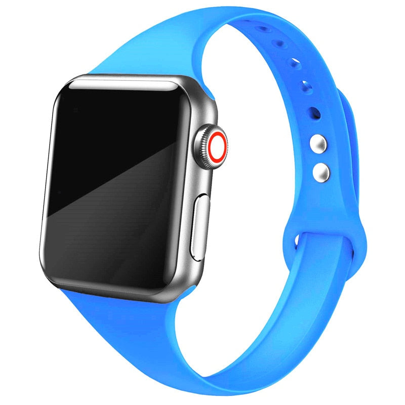 Silikonski pašček za Apple watch band 45mm 41mm 44mm 40mm 38mm 42mm iWatch series 6 5 4 3 se 7 tenak