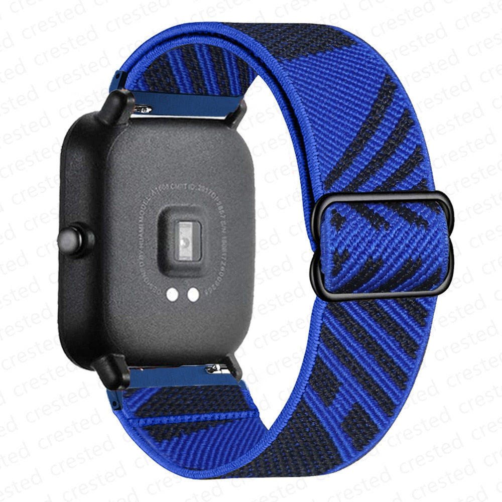 20mm/22mm band For Amazfit GTS/2/2e/3/GTS2 Mini/GTR/3/Pro/GTR2/47mm/42mm/stratos Nylon Elastic Watch Bracelet Amazfit bip strap