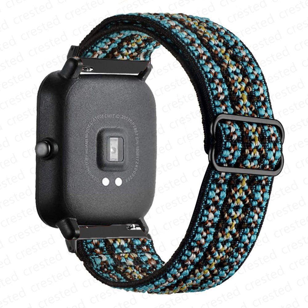 20mm/22mm band For Amazfit GTS/2/2e/3/GTS2 Mini/GTR/3/Pro/GTR2/47mm/42mm/stratos Nylon Elastic Watch Bracelet Amazfit bip strap