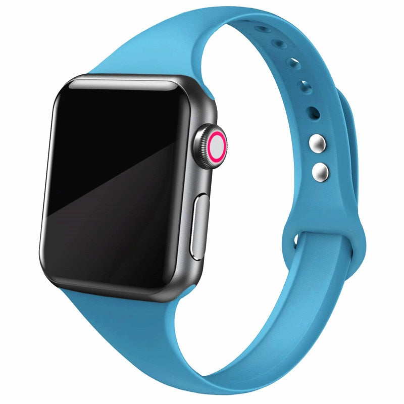 Silikonski pašček za Apple watch band 45mm 41mm 44mm 40mm 38mm 42mm iWatch series 6 5 4 3 se 7 tenak