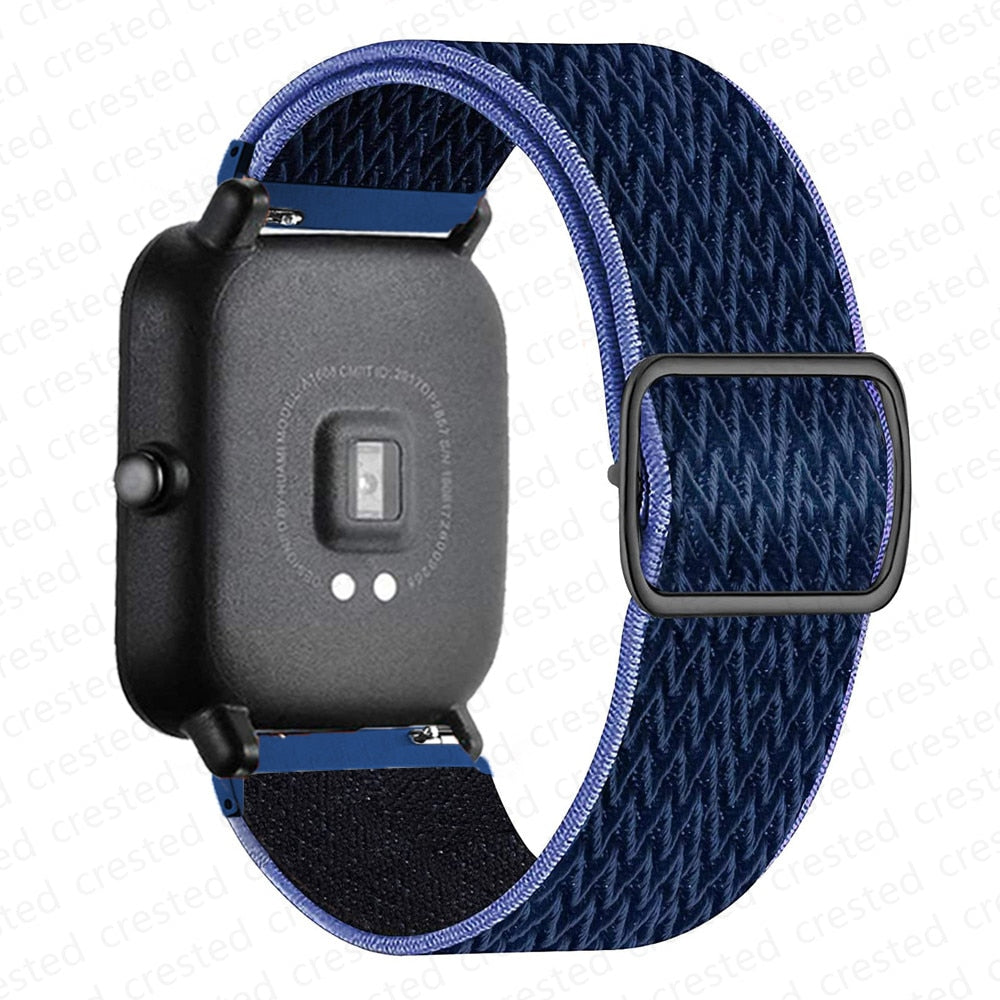 20mm/22mm band For Amazfit GTS/2/2e/3/GTS2 Mini/GTR/3/Pro/GTR2/47mm/42mm/stratos Nylon Elastic Watch Bracelet Amazfit bip strap