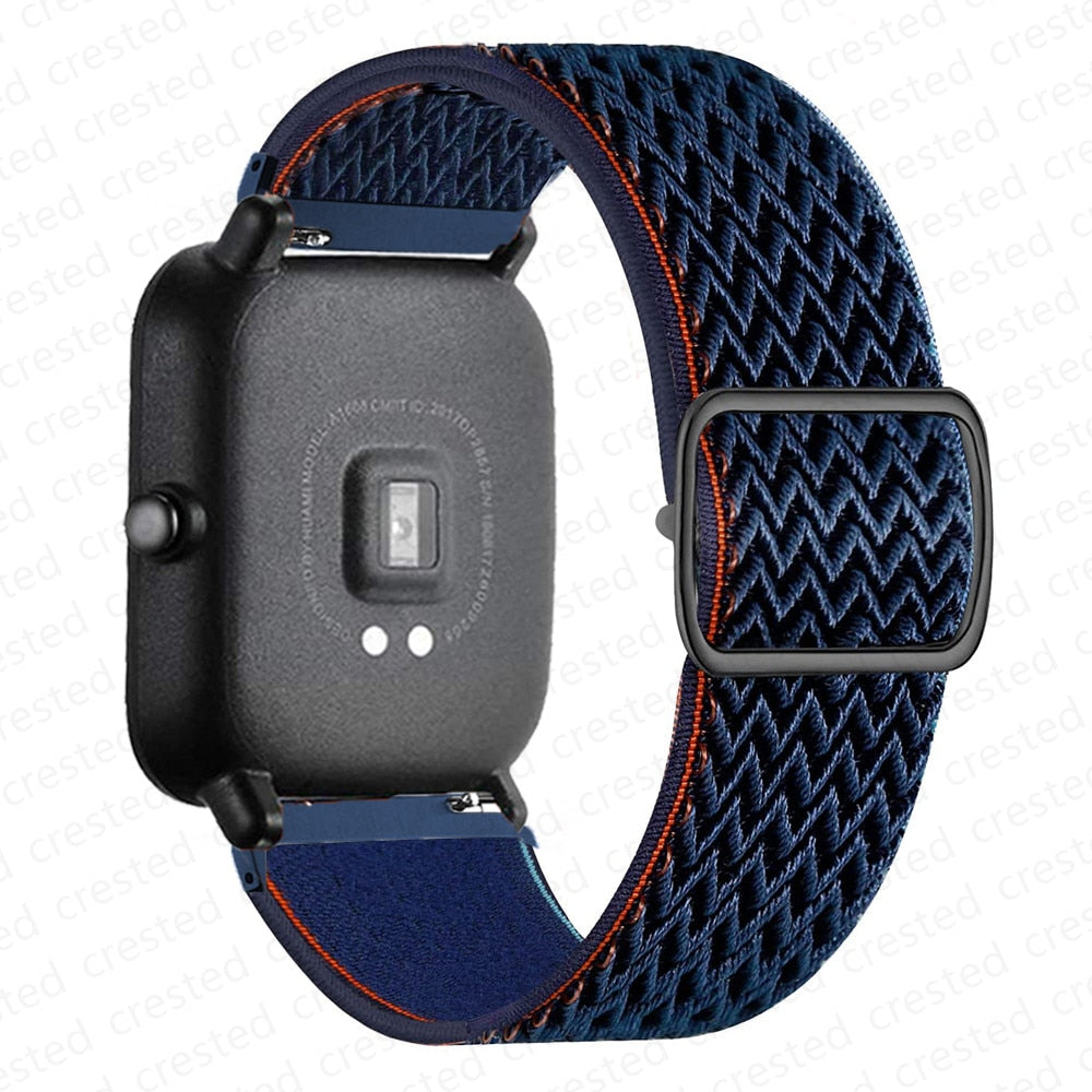 20mm/22mm band For Amazfit GTS/2/2e/3/GTS2 Mini/GTR/3/Pro/GTR2/47mm/42mm/stratos Nylon Elastic Watch Bracelet Amazfit bip strap