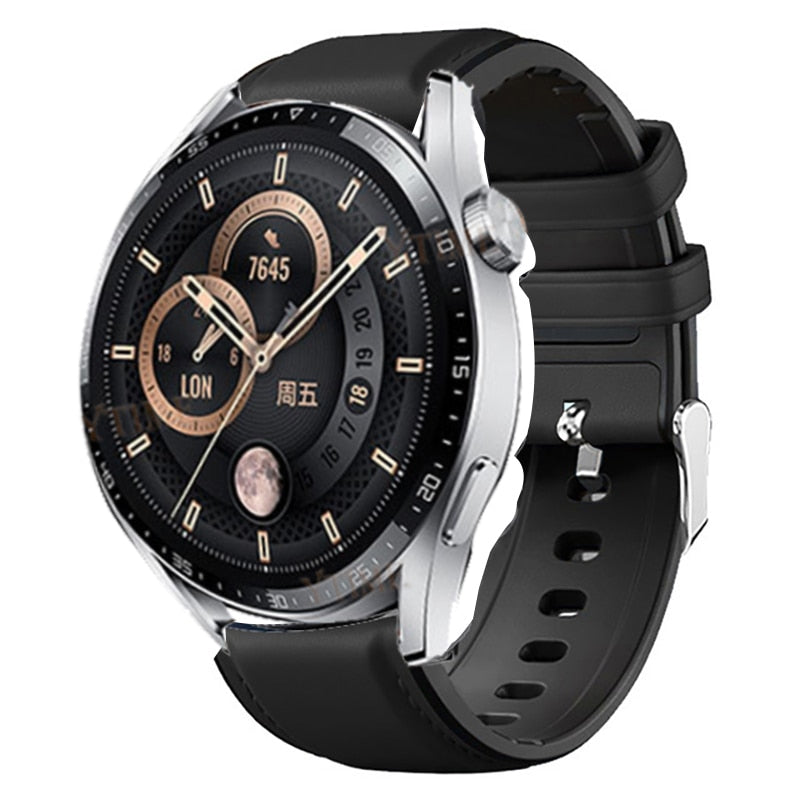 Pašček za Huawei Watch GT 3 GT3 42mm 46mm Strap Bracelet Watch GT2 Pro/GT Runner 46mm 20mm 22mm silikonski usnjen