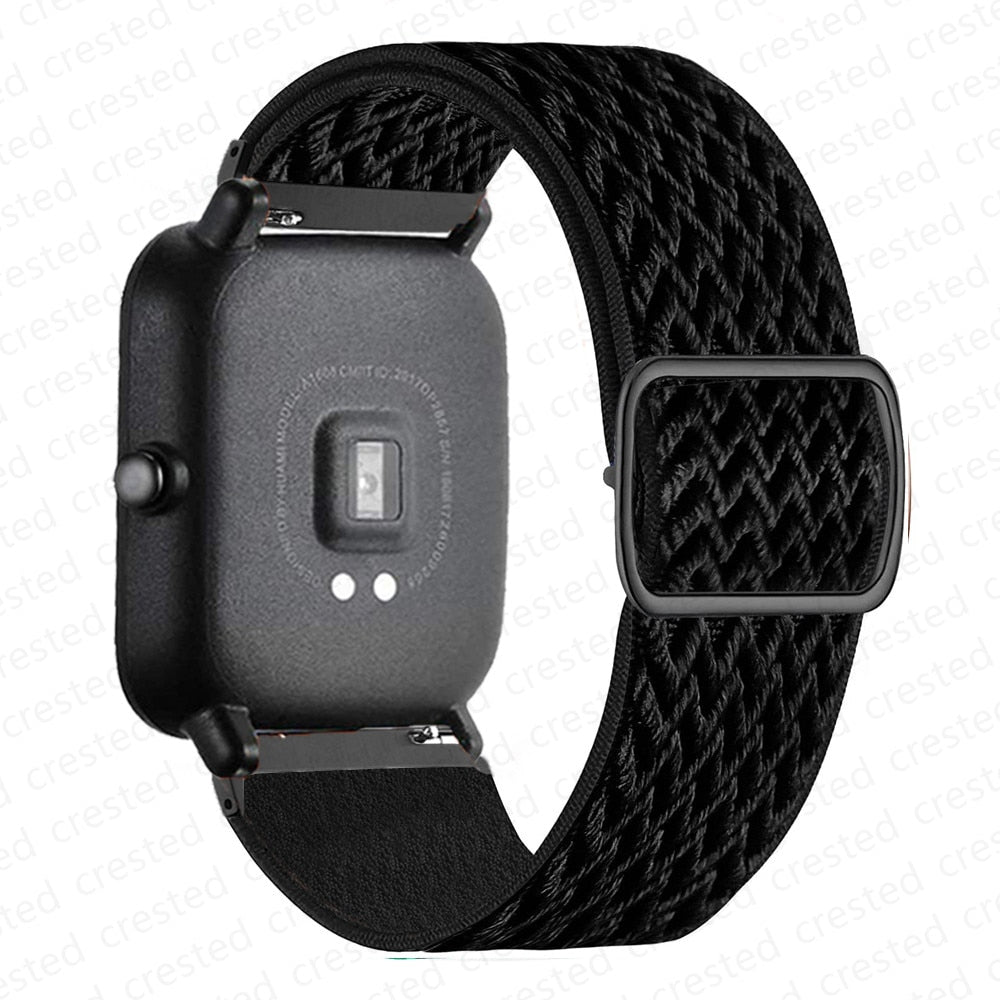 20mm/22mm band For Amazfit GTS/2/2e/3/GTS2 Mini/GTR/3/Pro/GTR2/47mm/42mm/stratos Nylon Elastic Watch Bracelet Amazfit bip strap