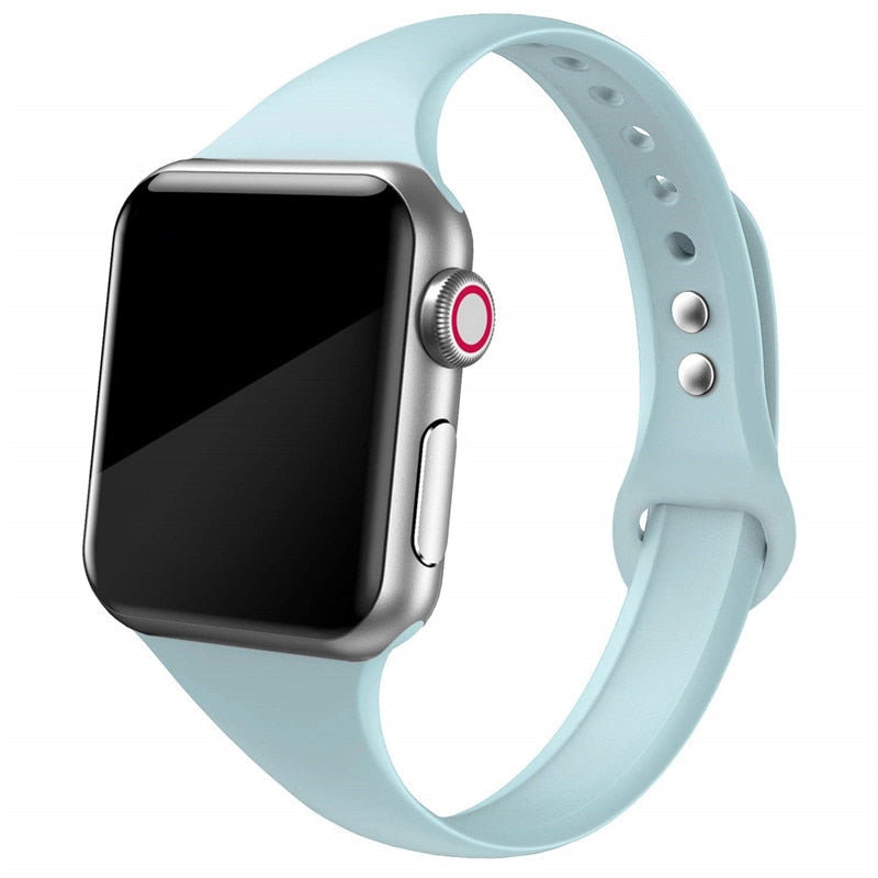 Silikonski pašček za Apple watch band 45mm 41mm 44mm 40mm 38mm 42mm iWatch series 6 5 4 3 se 7 tenak