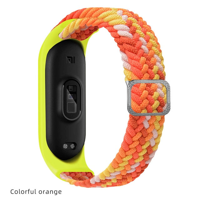 Pašček za Mi Band 6 7 elastičen prilagodljiv najlonski pleten za Miband4 miband 5 za Xiaomi Mi band 4 3 5 6 7